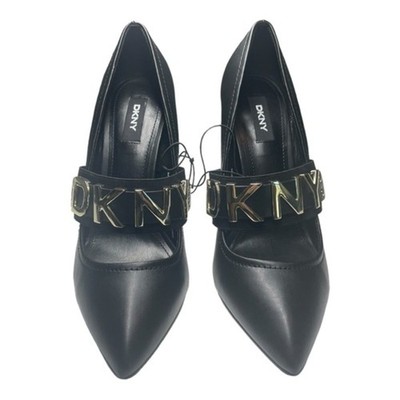 New DKNY Genevieve Black & Gold  Heels - Size 8.5