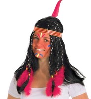 Fasching PerüCke Indianer MäDchen Squaw Kleine Feder
