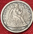 1858-O Seated Liberty Dime VF