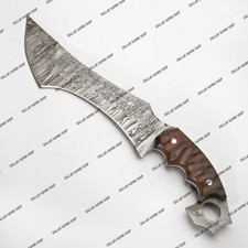 Unique Handmade Damascus Steel Viking Style/Medieval Hunting Knife With Sheath.