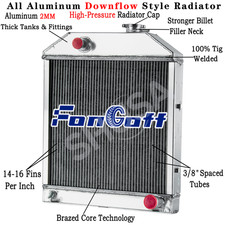 3 Row Aluminum Radiator for Ford /New Holland 2000 2600 3000 3600+ C7NN8005H