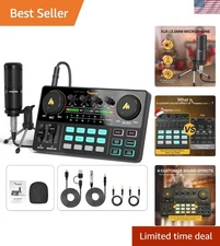 All-in-One Live Streaming Kit with 3.5mm Microphone and Audio Mixer - Easy Setup