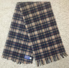 VTG Pendleton 100 VirginWool Scarf OS Plaid Made In USA 46  x 12  