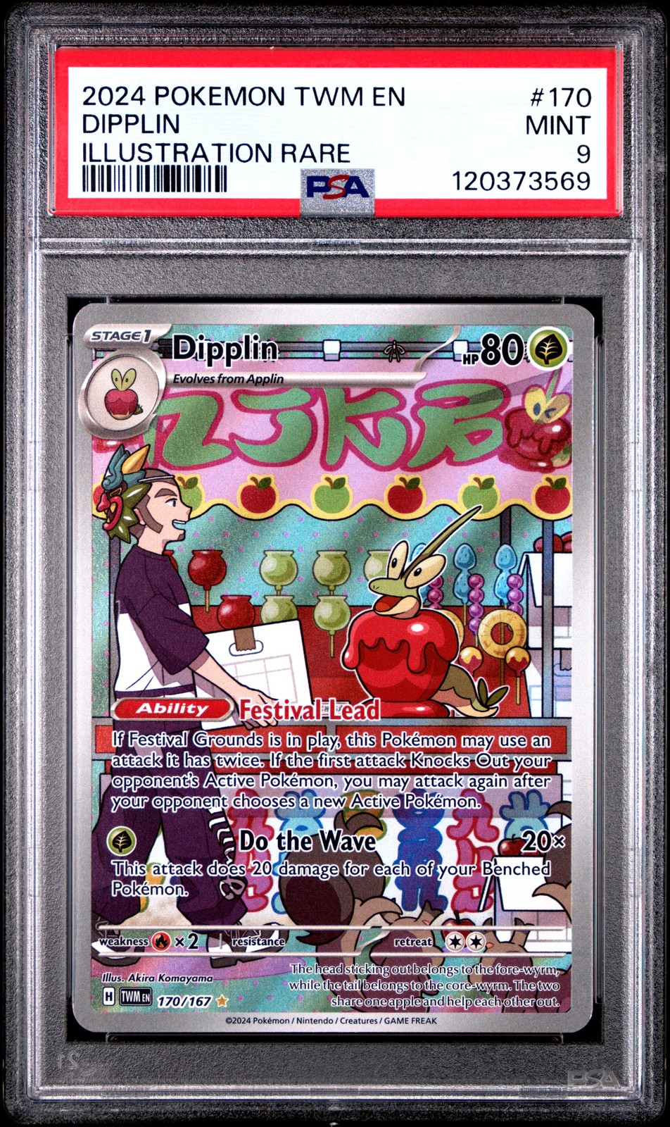 PSA 9 Dipplin Illustration Rare #170 2024 Pokemon Twilight Masquerade 120373569