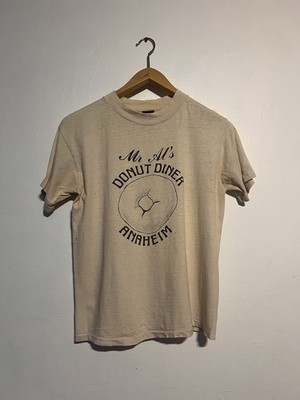 Vintage Mr Al's Donut Diner Anaheim 1980s Doughnut Stores Promo Ads Rare Shirt L