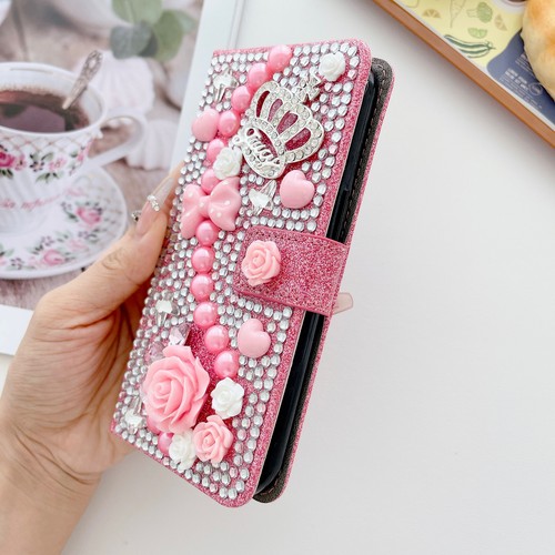 Bling Flip Stand Phone Case For iPhone 16 Pro Max 15 Plus 14 13 12 Wallet Cover - Picture 5 of 18