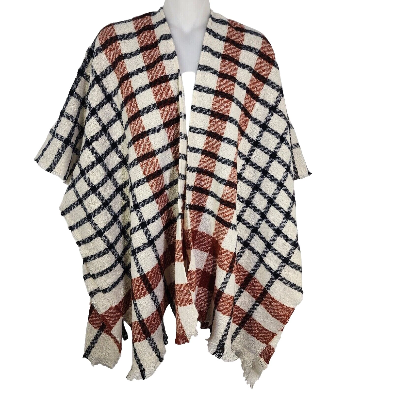 Poncho de cuadros abrigos, chaquetas y chalecos para Mujeres