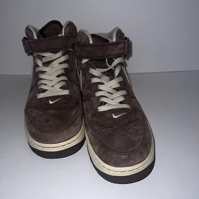 Nike Air Force 1 One Mid '07 QS Chocolate Brown Suede Shoes DM0107