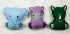 Zoo Animals Baby Mobile Charms Elephant, Hippopotamus Lion, Panda and Rinoceros