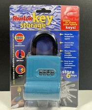ShurLok SL-100W 4-Dial Numbered Key Storage Combination Lock Box, Blue