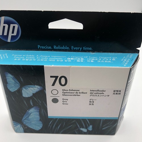 Genuine HP 70 Gloss Enhancer & Gray -Factory Sealed Ink-EXP APRIL 2021 (C9410A) - Photo 7/8