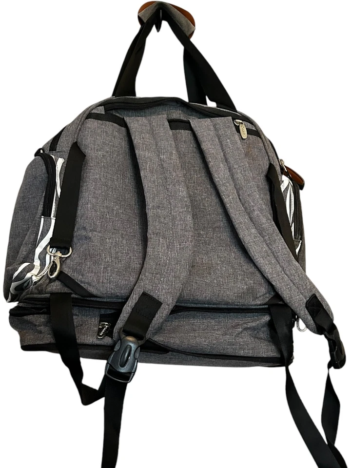 Lekebaby Diaper Bag Tote Backpack Sachel Diaper Messenger Grey Multi Pocket Nice - Image 3 of 4