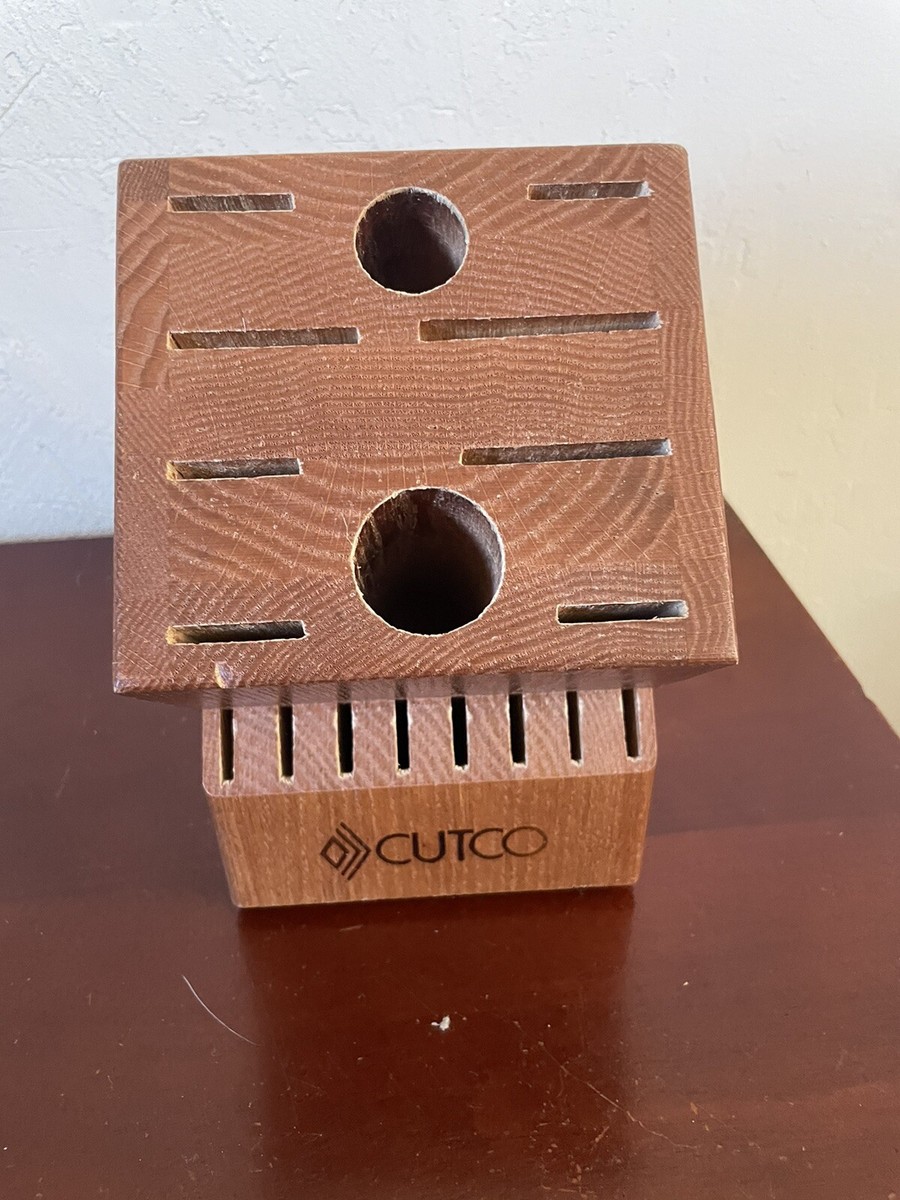 Cutco Solid Oak 18 Slot Wood Block Knife Holder