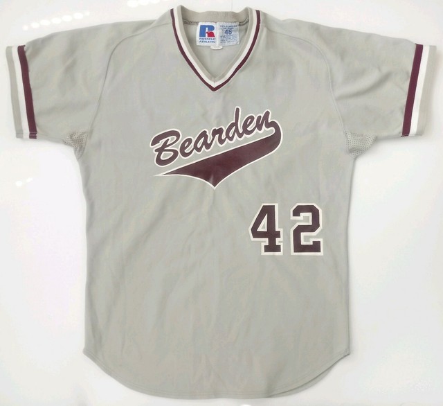 Vintage Russell Athletic Sz 46 Bearden Baseball Jersey 42 Made in USA