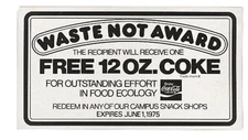 Coke 1975 Coupon Vintage Original Coca-Cola Soda Bottling Co. Advertising NOS