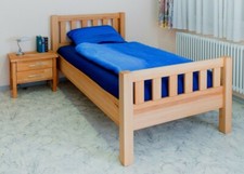 Komfortbett 100 x 200 cm Kernbuche massivholz geölt Bett Einzelbett Seniorenbett