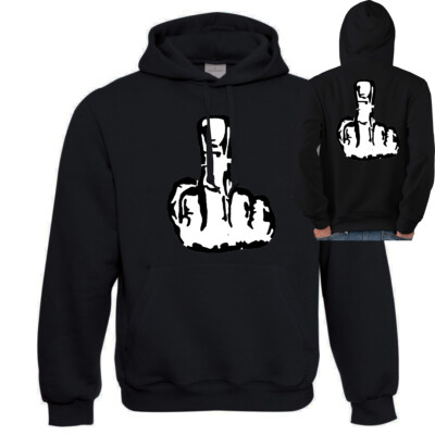 EAKS  Herren Hoodie ''Middle Finger'' Mittelfinger Stinkfinger Hoody Kapuzenpulli
