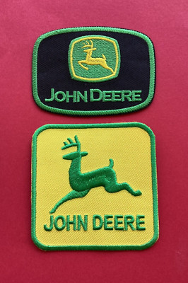 J/DEERE TRAKTOR MÄHDRESCHER LANDMASCHINEN BESTICKTE AUFNÄHER x 2/JOHN DEERE