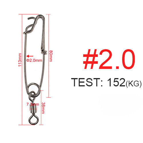 10PCS Long Line Snap Clip Shark Clips Heavy Duty Fishing Snap Swivel Tuna Clip - Picture 8 of 16