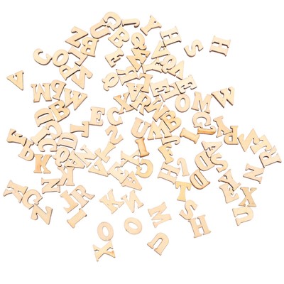 100 Pcs Small Letters Crafts Log Buckle DIY Doodle Educational Toy