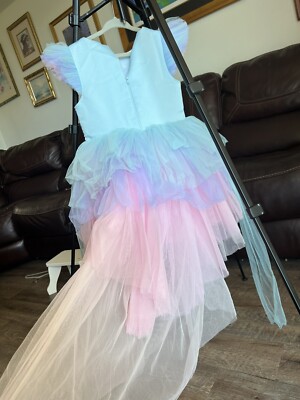 Girls Unicorn High Quality Dress Princess Birthday Party Fancy