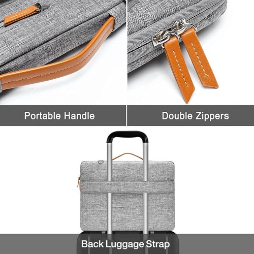 360 Protective Laptop Shoulder Bag for 17-Inch Devices - Gray Messenger Style - Picture 6 of 8