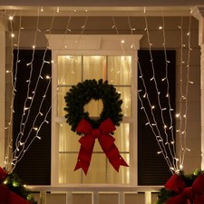 Soft Twinkle Curtain String Lights Pulsing LED White Home Wedding Party Lights