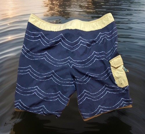 Reef Board Shorts Para Hombres 36 Azul Ola Surf Baúl de Natación Bolsillo de Carga - Imagen 5 de 5