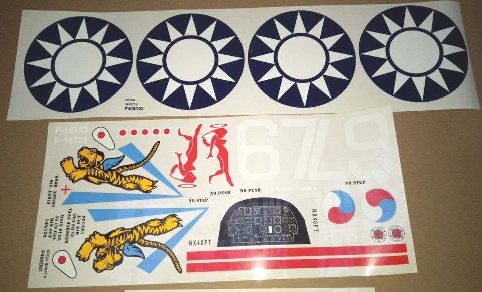 Top Flite P-40E Warhawk Gold Edition 60 Tamaño RC Modelo Avión Calcomanías Fabricantes de Equipo Original ¡Nuevo! Foto 4 de 4