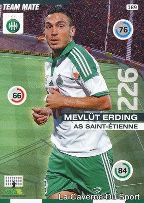189 MELVUT ERDING TURKEY AS SAINT-ETIENNE AXIS CARD ADRENALYN 2016 PANINI