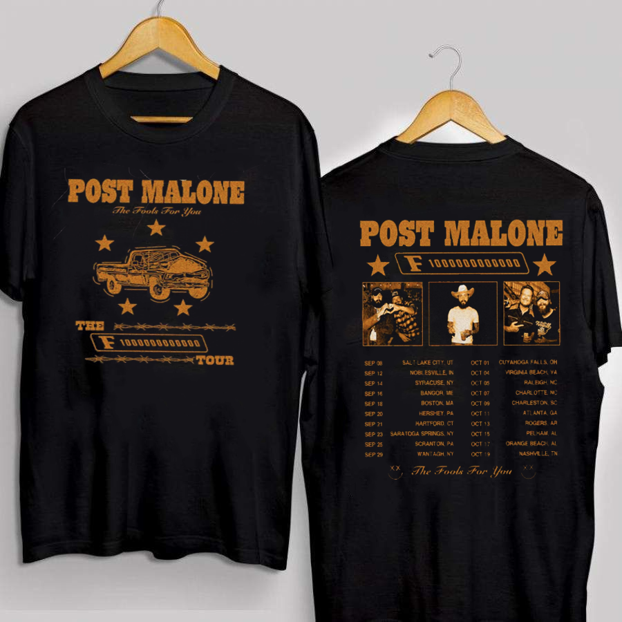 Post Malone F1 Trillion Tour 2024 Fan T-Shirt MA34 New Collection
