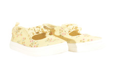 H M Slip On Sneakers Floral Light Yellow Girls Kids 11 Just Tried On Shoes