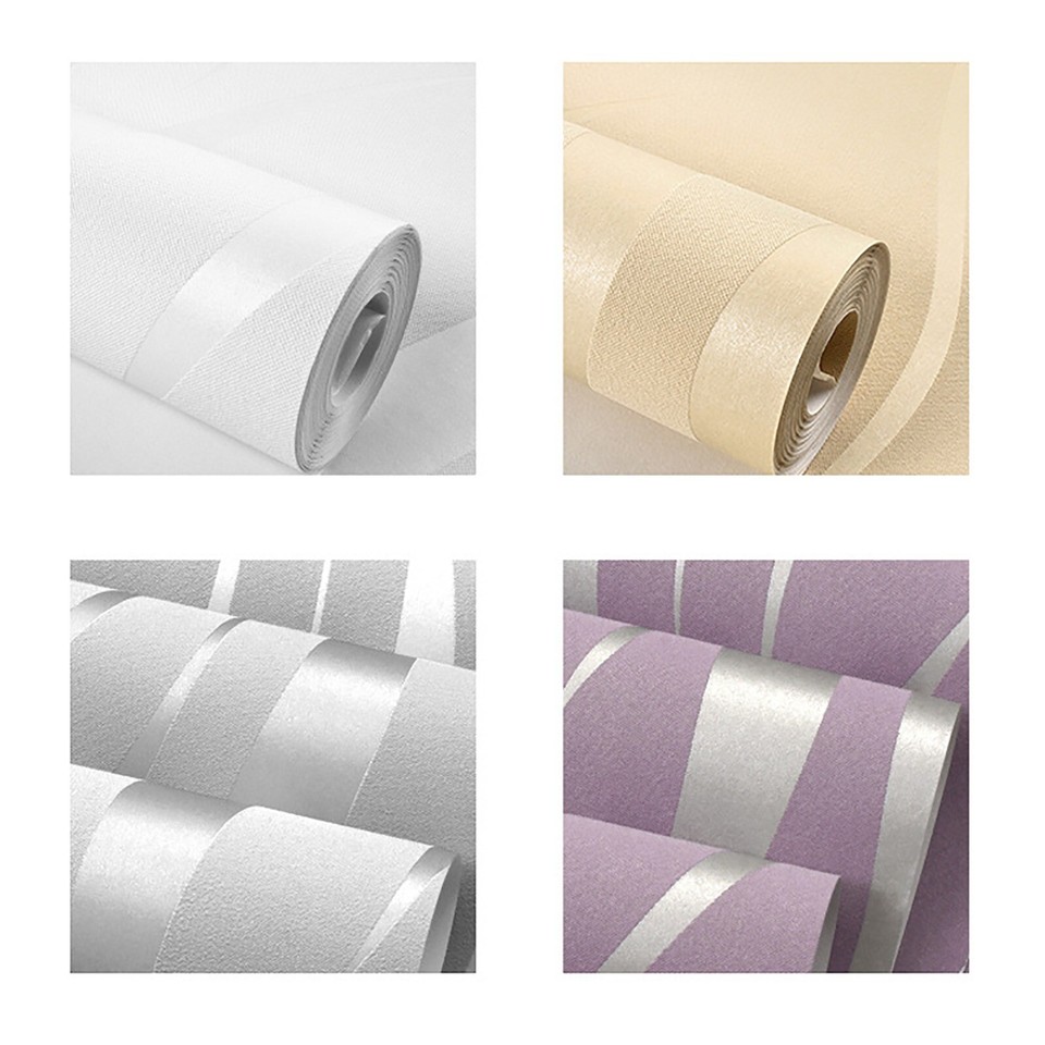 3D Embossed Water Wave Silver/Grey Wallpaper Purple Nonwoven Wallpaper