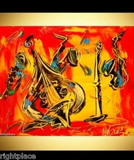MUSIC JAZZ  Original Abstract Painting  CONTEMPORARY IMPASTO ART RWDTYJ