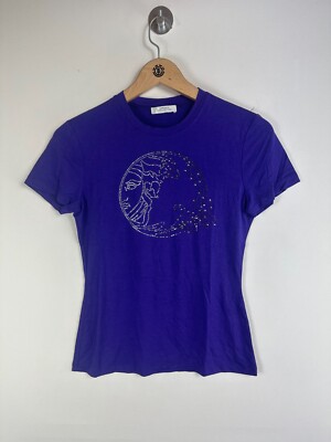 Authentic Ex Sample Piece Versace Collection Embellished Tee Size 42 UK 10