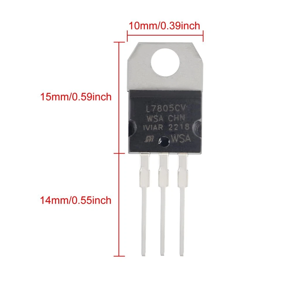 5PCS L7805CV | 3 Pin Positive Voltage Regulator | 5V 1.5A TO-220 | US Ship - Image 3 of 4