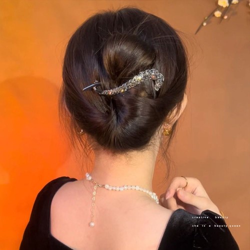 Alloy Frog Buckle Elegant Ponytail Clip Gifts Pearl Hair Clip - Picture 5 of 5