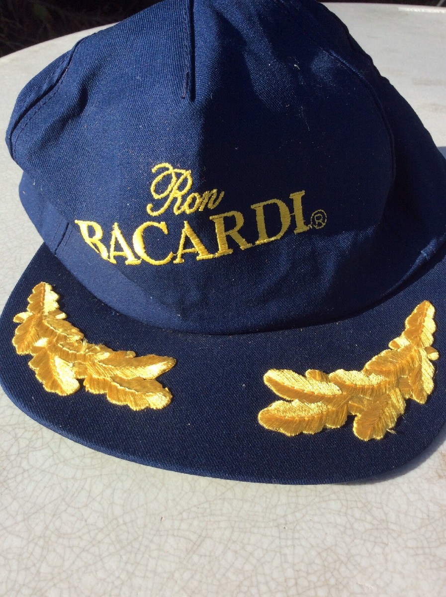 Vintage Ron Bacardi Hat Snapback Baseball Cap Navy Blue And