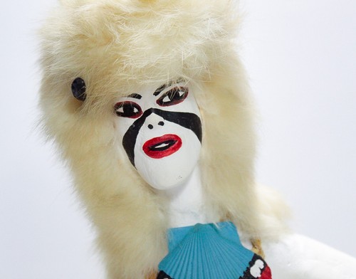 Native American Hopi KACHINA Doll Signed R. MITCHELL White Dancer Wooden Doll - Picture 2 of 11