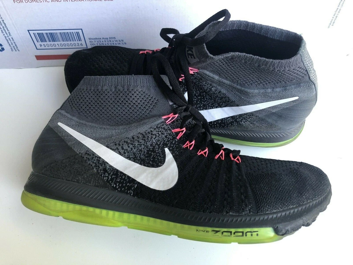 Nike Women s Zoom All Out FlyKnit Black Grey Green 845361002