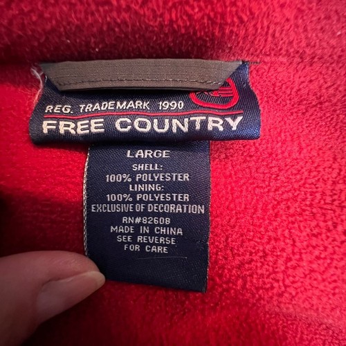 Free Country fleece Jacket Mens Outdoor Outerwear Red/Gray size large - Picture 9 of 15