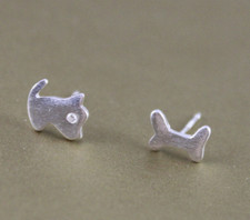 Fashion Girl / Women 925 Sterling Silver Dog Bone Asymmetic Earring Allergy Free