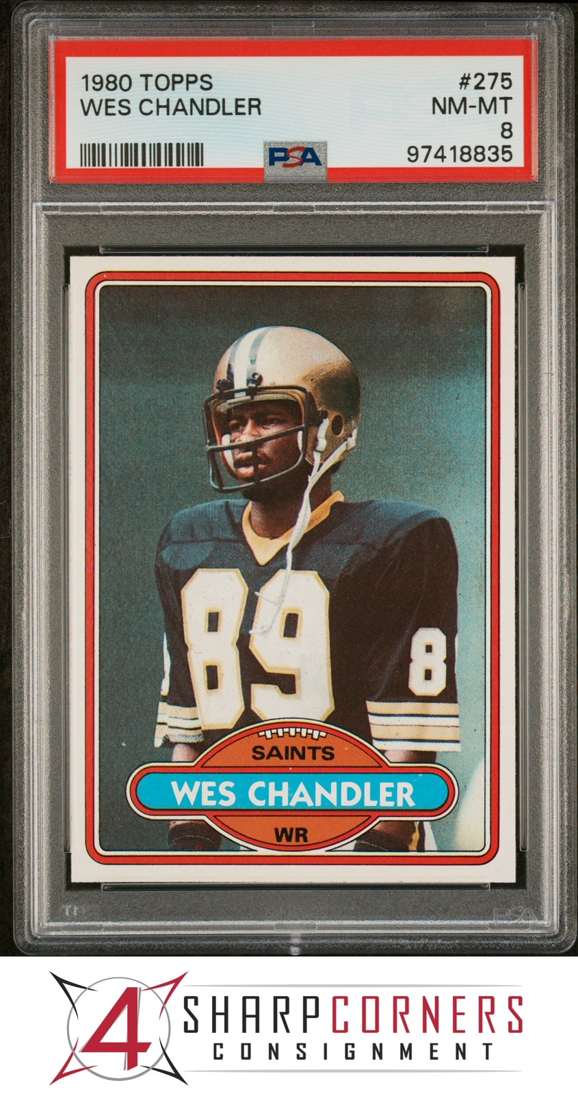 1980 TOPPS #275 WES CHANDLER RC SAINTS PSA 8 F4192114-835