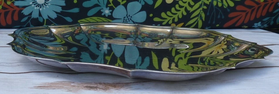 Plato de plata internacional vintage 11" Chippendale cuenco plato bandeja para servir 6321 Foto 4 de 4