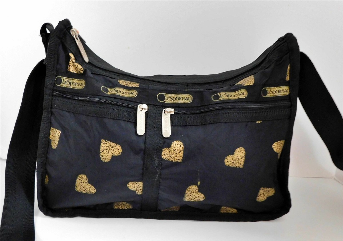Lesportsac‎ Black and Gold Heart Backpack Solid Black Route Backpack | LeSportsac main image 2