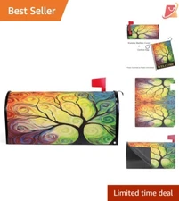 Magnetic Mailbox Cover PVC 21"Lx18"W Colorful Tree of Life Outdoor Decor