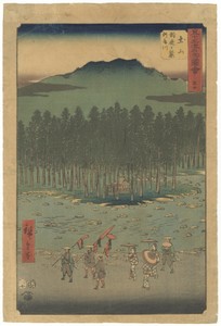 Hiroshige I, Tsuchiyama, Tokaido Road, Travel, Original Japanese Woodblock Print