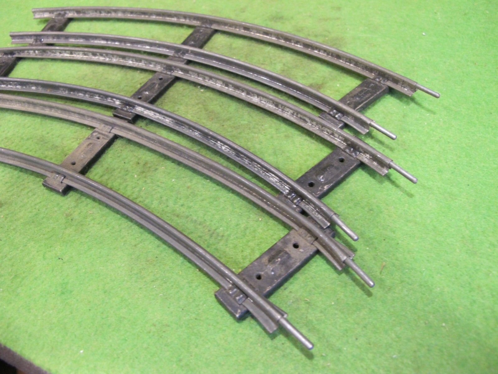 Vintage Marx Metal 2Rail WindUp Toy Train Track Curved lot of 3 eBay