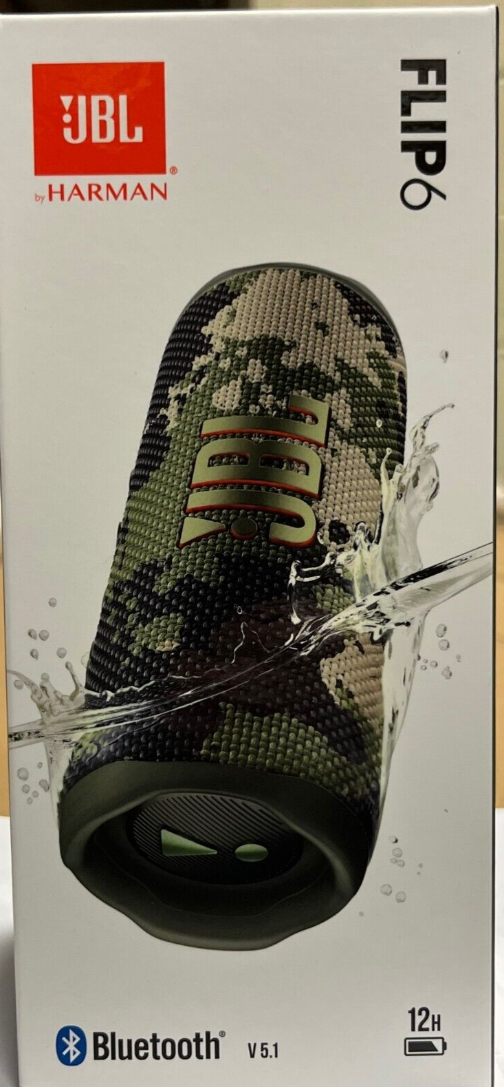 JBL Flip 6 Portable Waterproof Speaker  - Camo NEW  *FLIP6SQUAD-image