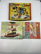 Saalfield Trace And Colors Vintage Tracing Books 4 Full Workbooks RARE NEW